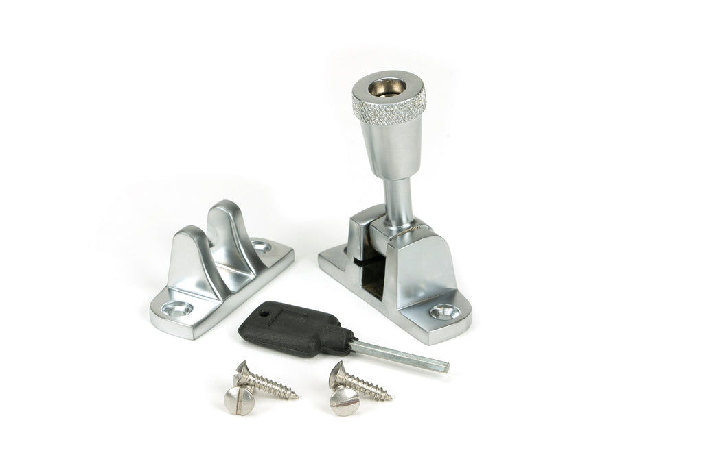 White background image of From The Anvil's Satin Chrome Brompton Brighton Fastener | From The Anvil