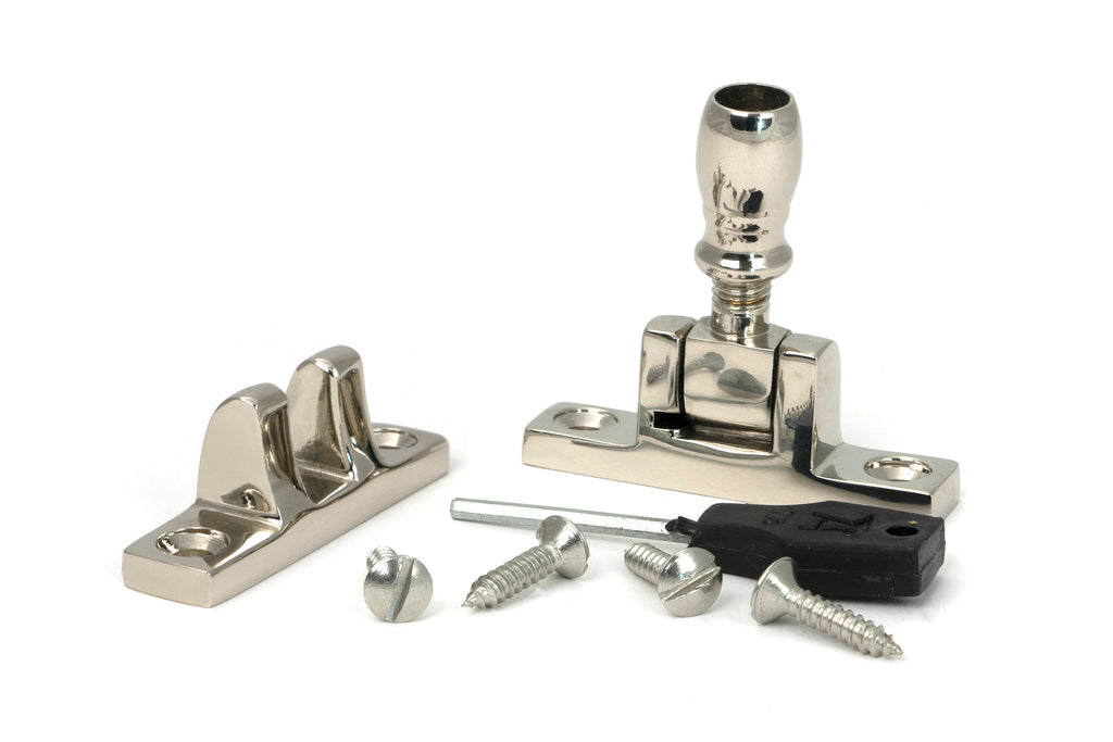 White background image of From The Anvil's Polished Nickel Mushroom Brighton Fastener | From The Anvil