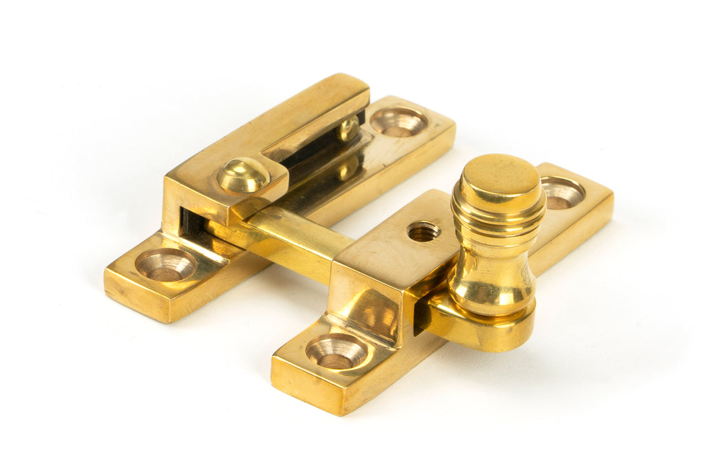 White background image of From The Anvil's Polished Brass Prestbury Quadrant Fastener - Narrow | From The Anvil