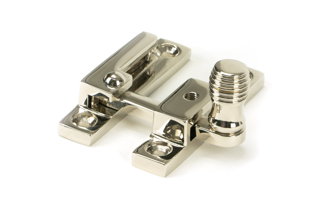 White background image of From The Anvil's Polished Nickel Beehive Quadrant Fastener - Narrow | From The Anvil