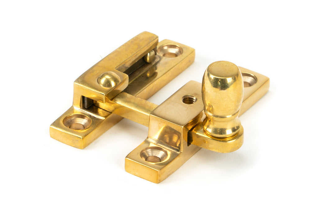 From The Anvil's Polished Brass Mushroom Quadrant Fastener - Narrow