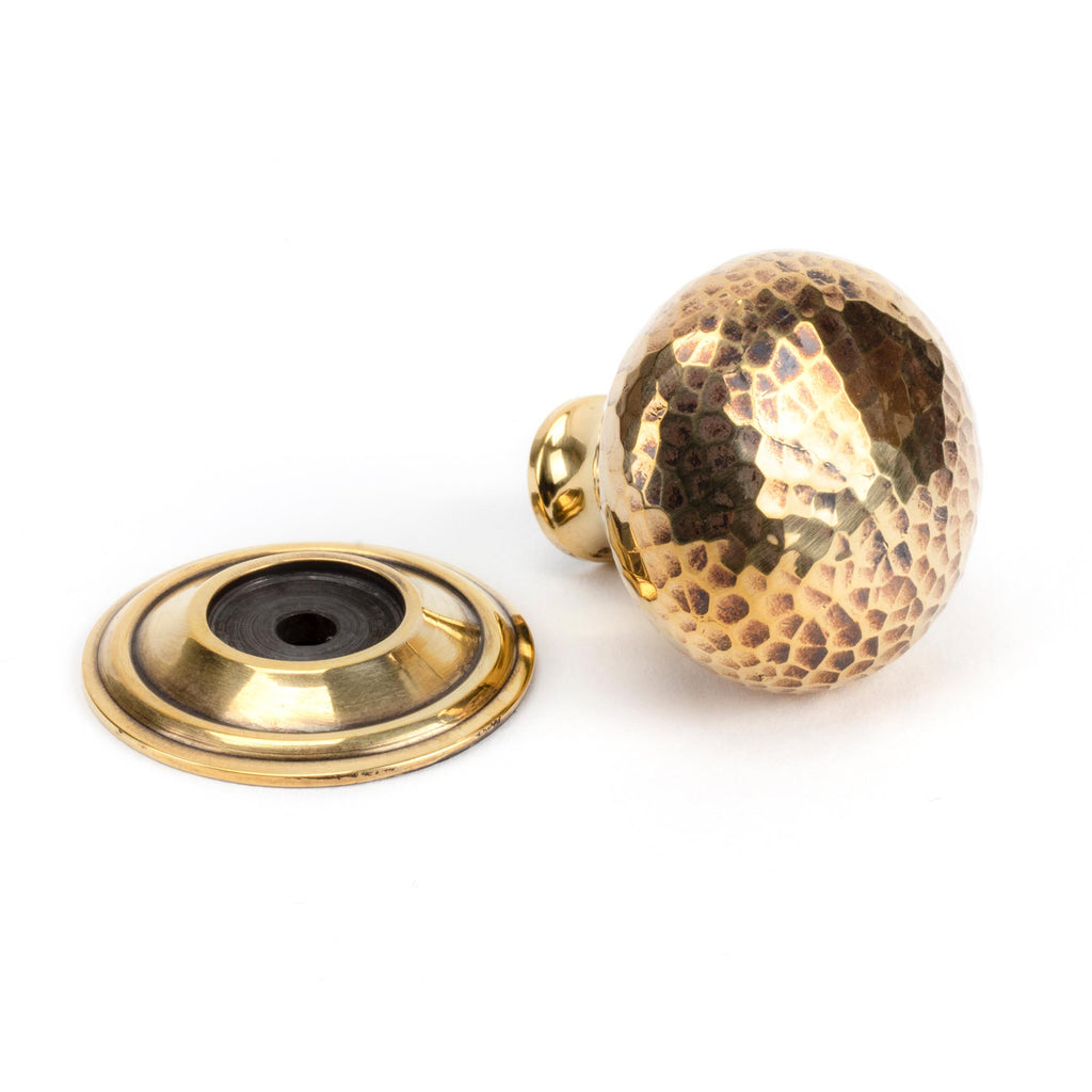 White background image of From The Anvil's Aged Brass Hammered Mushroom Cabinet Knob | From The Anvil