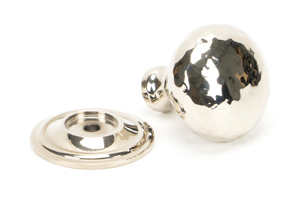 White background image of From The Anvil's Polished Nickel Hammered Mushroom Cabinet Knob | From The Anvil