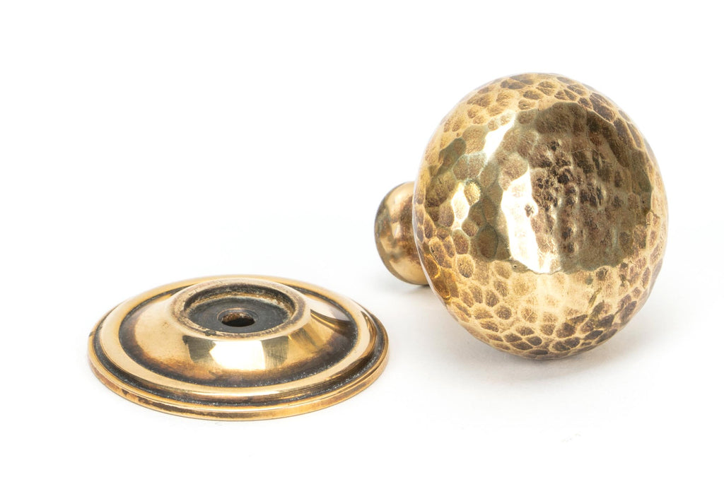 White background image of From The Anvil's Aged Brass Hammered Mushroom Cabinet Knob | From The Anvil