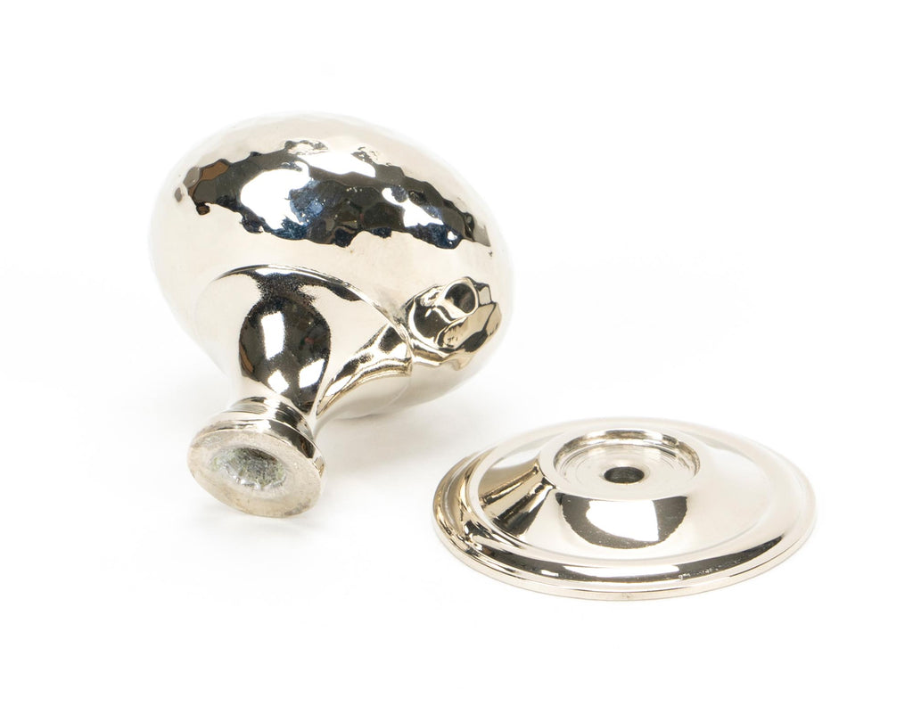White background image of From The Anvil's Polished Nickel Hammered Mushroom Cabinet Knob | From The Anvil
