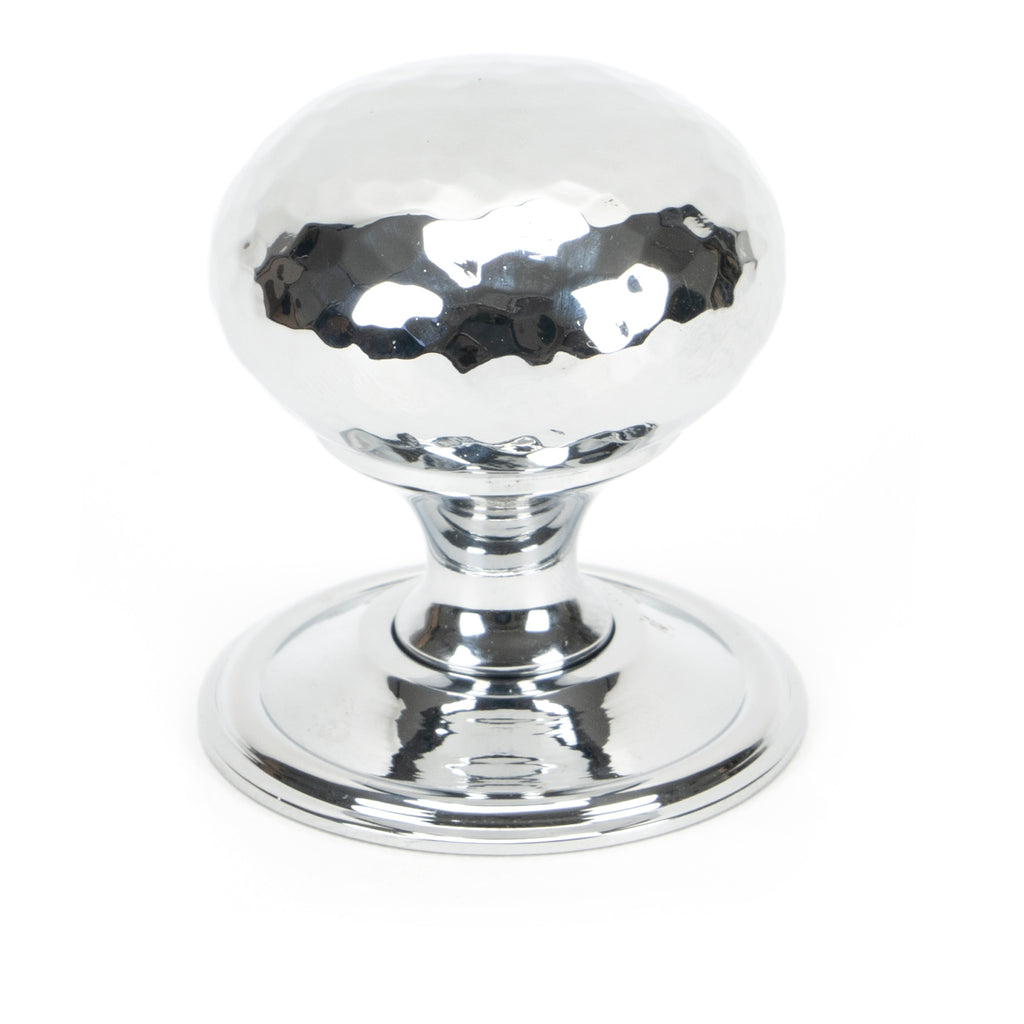 From The Anvil's Polished Chrome Hammered Mushroom Cabinet Knob