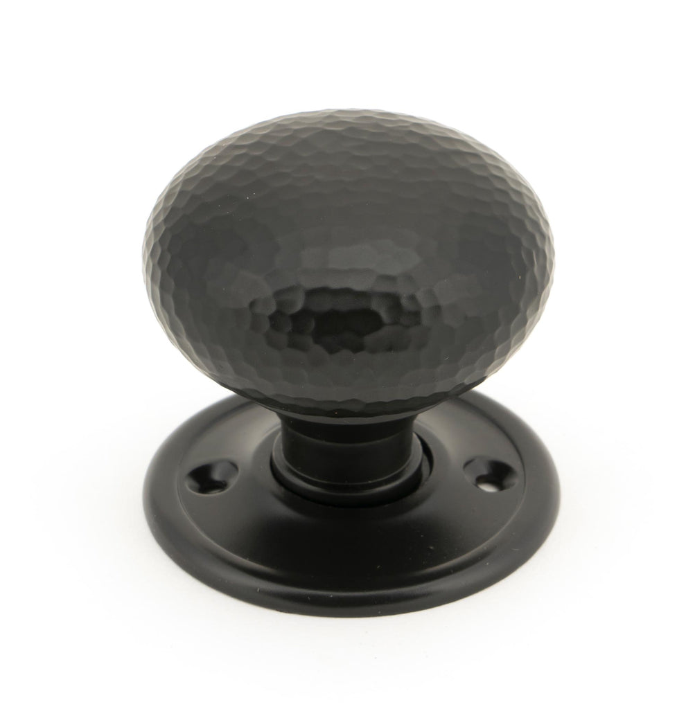 White background image of From The Anvil's Aged Bronze Hammered Mushroom Mortice/Rim Knob Set | From The Anvil