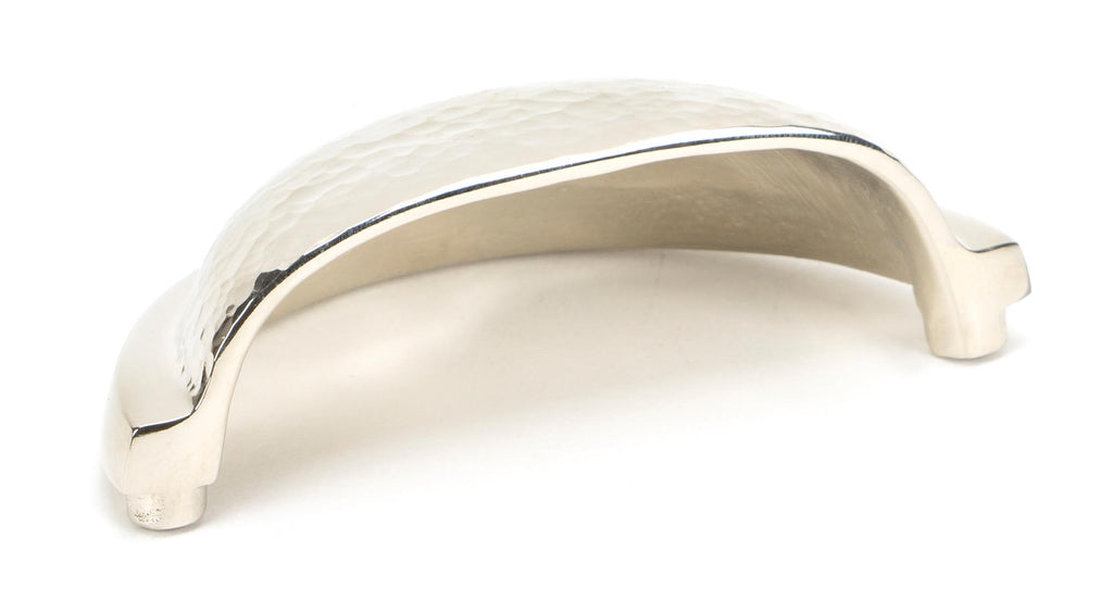 White background image of From The Anvil's Polished Nickel Hammered Regency Concealed Drawer Pull | From The Anvil