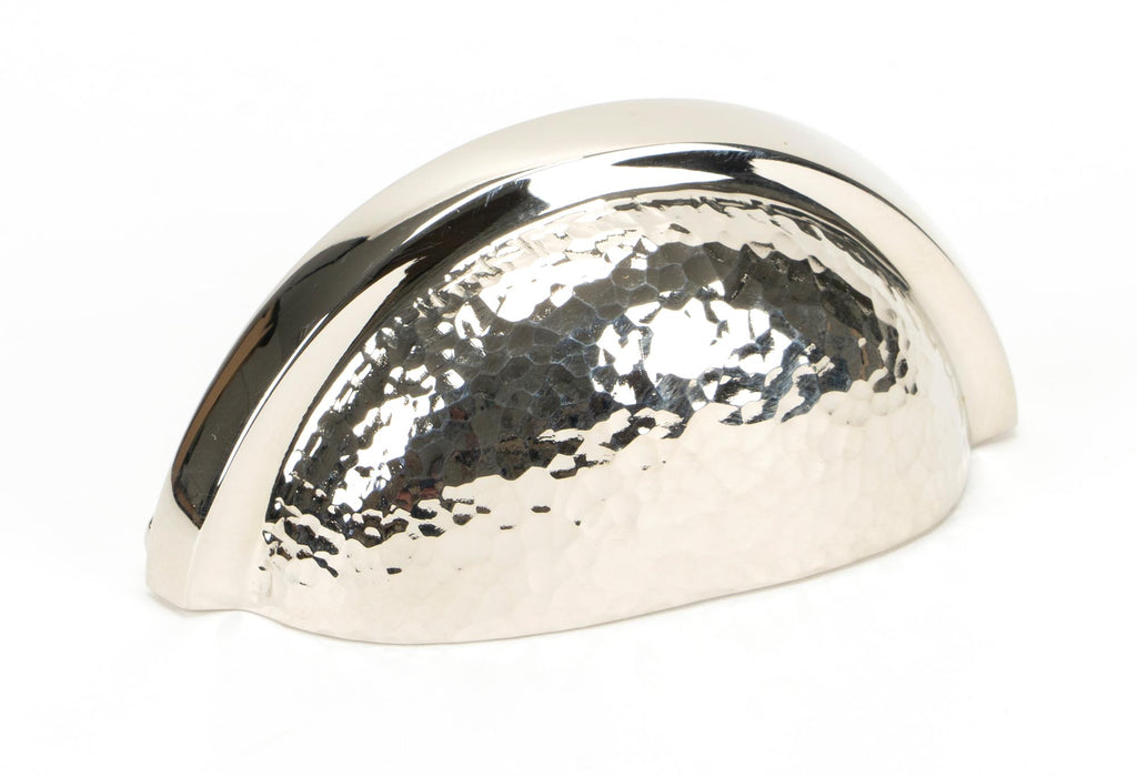 White background image of From The Anvil's Polished Nickel Hammered Regency Concealed Drawer Pull | From The Anvil