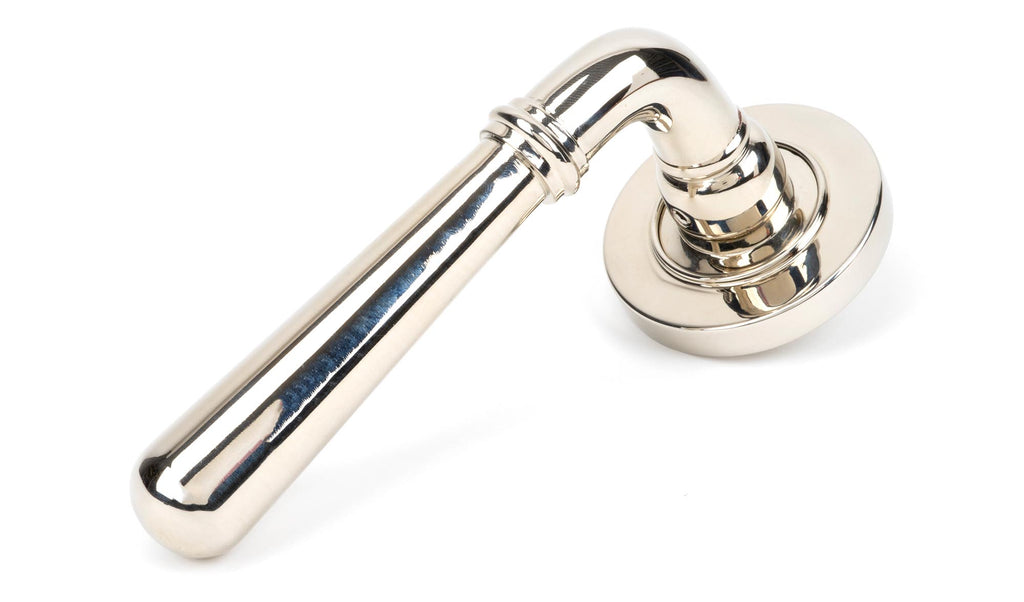 White background image of From The Anvil's Polished Nickel Newbury Lever on Rose Set (Sprung) | From The Anvil