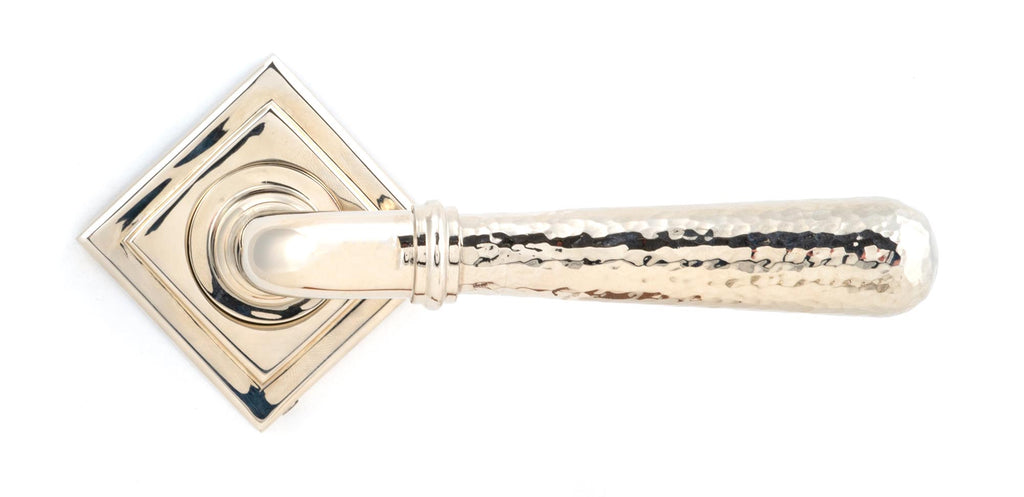 White background image of From The Anvil's Polished Nickel Hammered Newbury Lever on Rose Set (Sprung) | From The Anvil