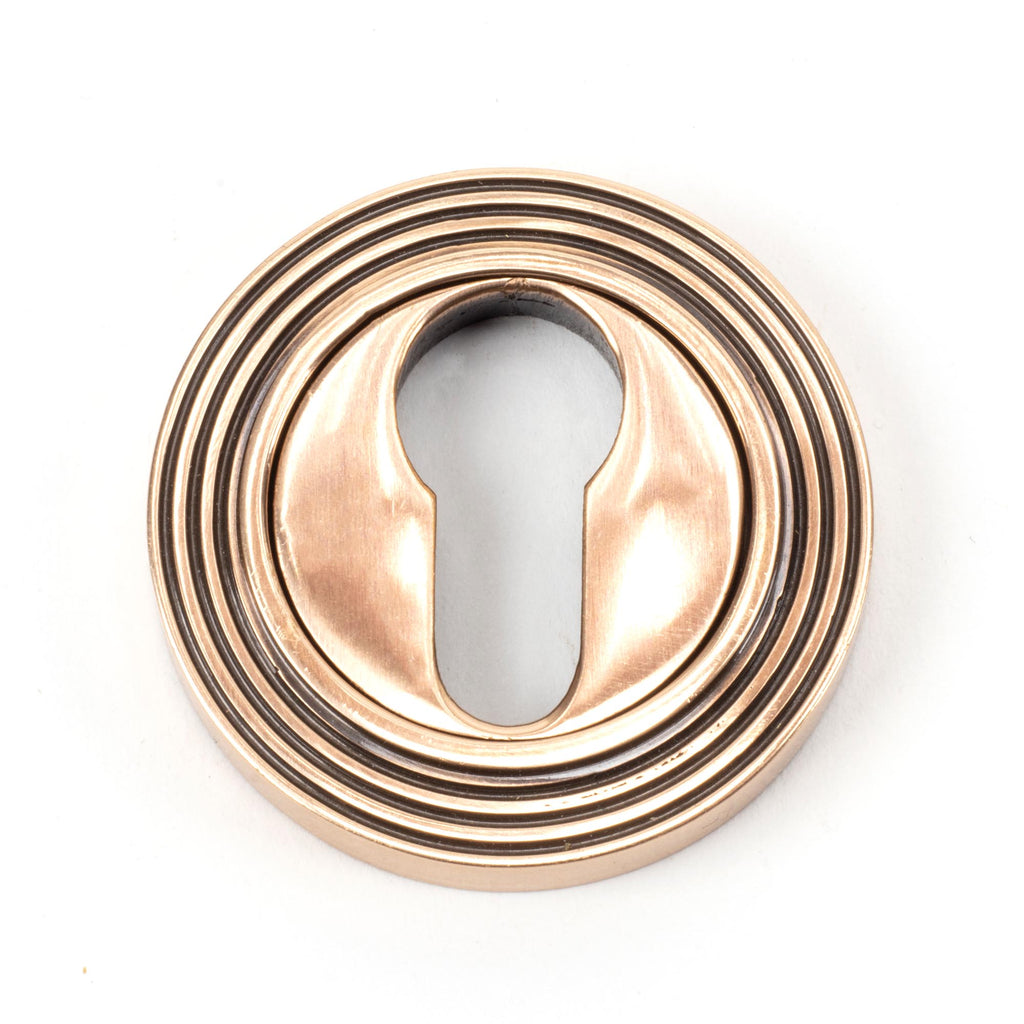 White background image of From The Anvil's Polished Bronze Round Euro Escutcheon | From The Anvil