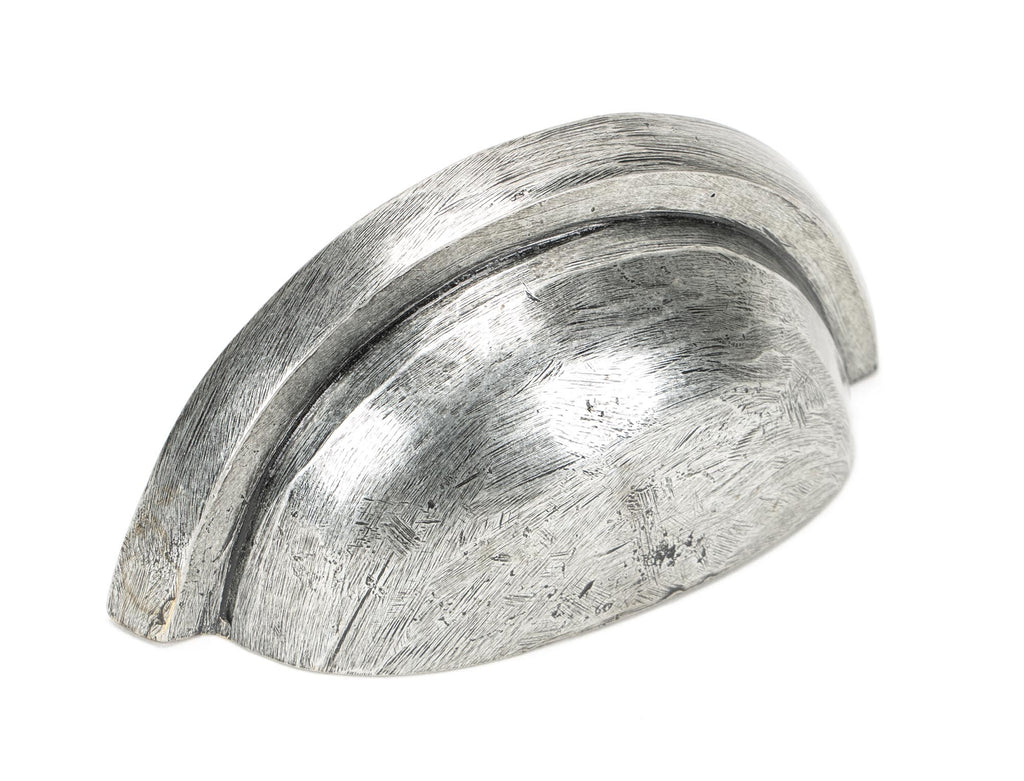 White background image of From The Anvil's Pewter Patina Regency Concealed Drawer Pull | From The Anvil
