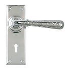 From The Anvil's Polished Chrome Hammered Newbury Lever Lock Set