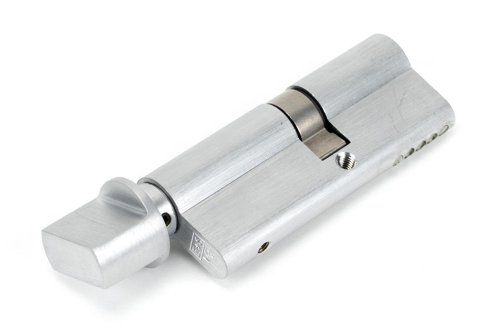 White background image of From The Anvil's Satin Chrome 5 Pin Euro Cylinder/Thumbturn | From The Anvil