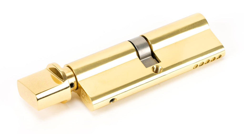 White background image of From The Anvil's Lacquered Brass 5 Pin Euro Cylinder/Thumbturn | From The Anvil