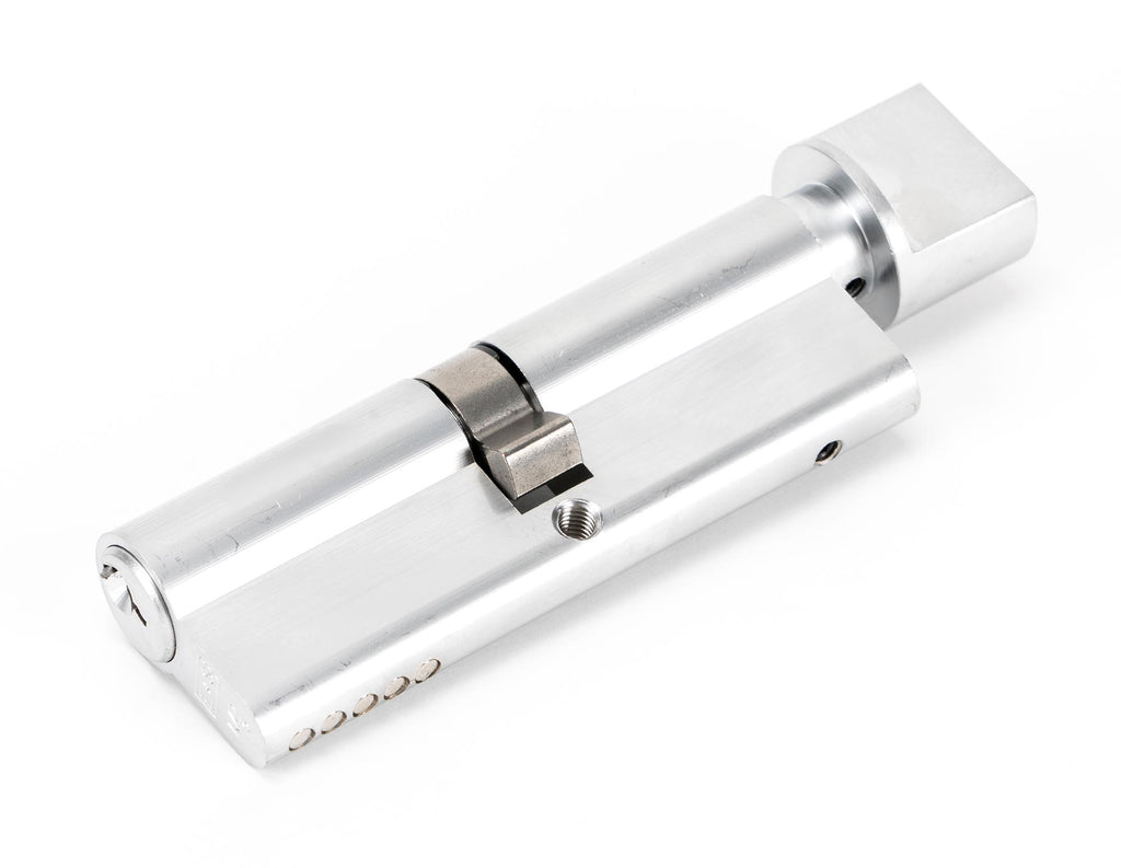 White background image of From The Anvil's Satin Chrome 5 Pin Euro Cylinder/Thumbturn | From The Anvil
