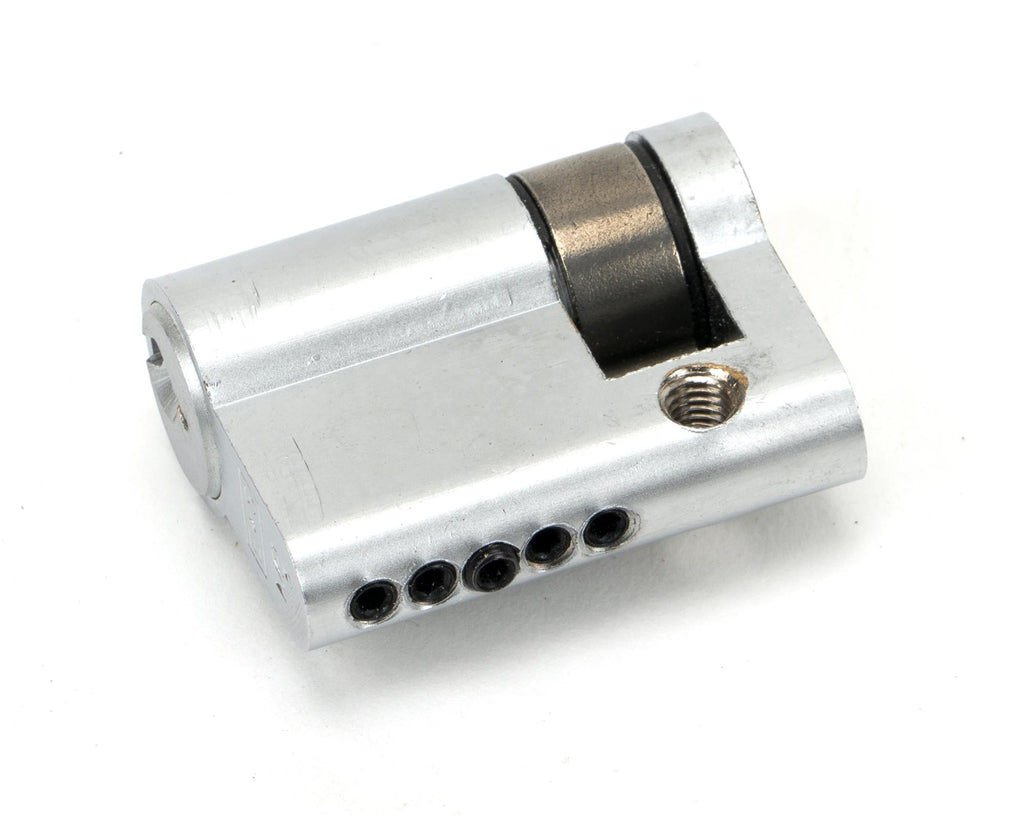 White background image of From The Anvil's Satin Chrome 5 Pin Single Cylinder | From The Anvil