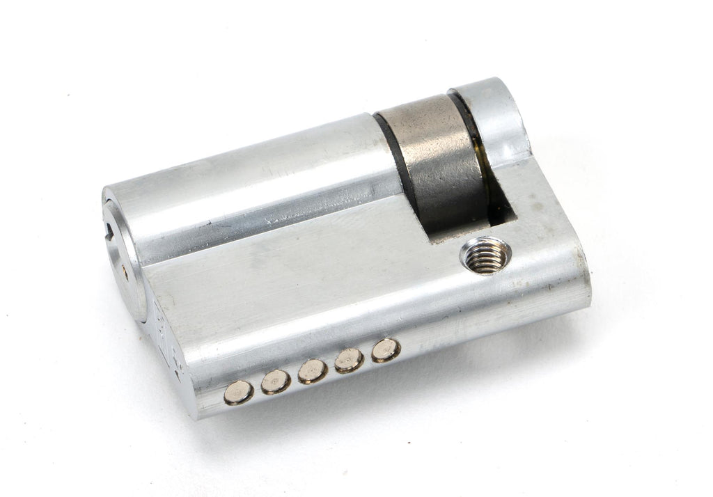 White background image of From The Anvil's Satin Chrome 5 Pin Single Cylinder | From The Anvil
