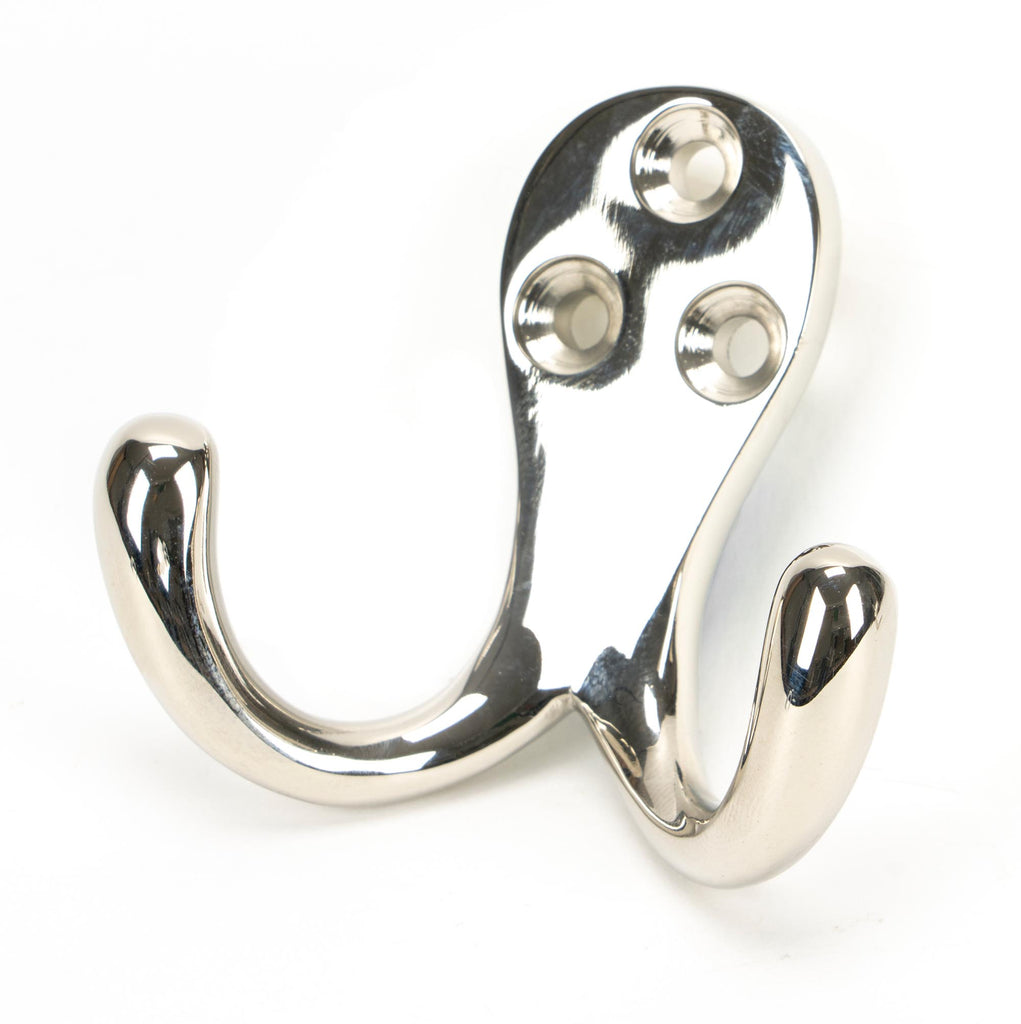 White background image of From The Anvil's Polished Nickel Celtic Double Robe Hook | From The Anvil