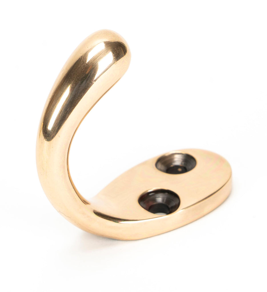 White background image of From The Anvil's Polished Bronze Celtic Single Robe Hook | From The Anvil