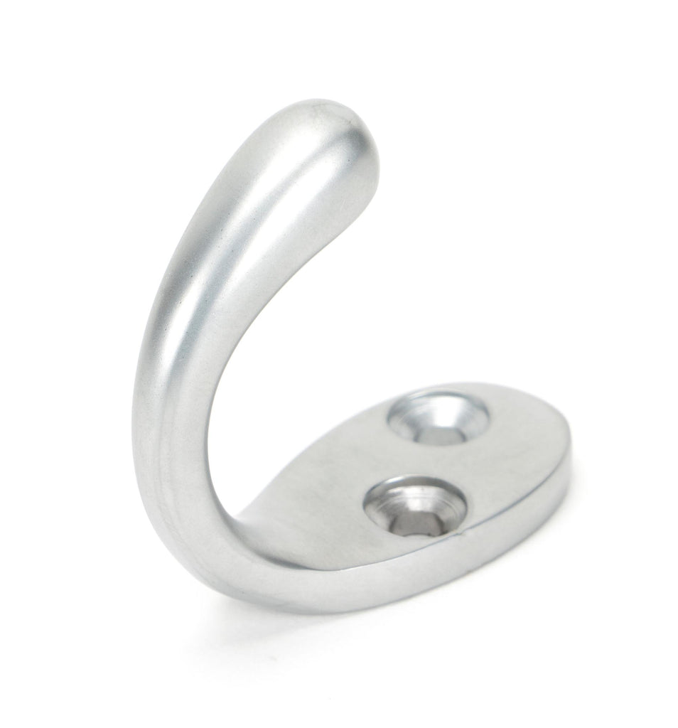 White background image of From The Anvil's Satin Chrome Celtic Single Robe Hook | From The Anvil