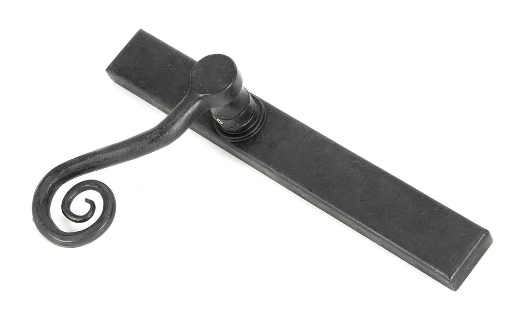 White background image of From The Anvil's External Beeswax Monkeytail Slimline Lever Espag. Latch Set | From The Anvil