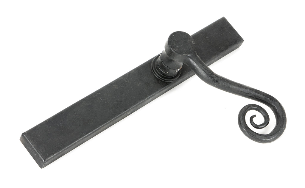 White background image of From The Anvil's External Beeswax Monkeytail Slimline Lever Espag. Latch Set | From The Anvil