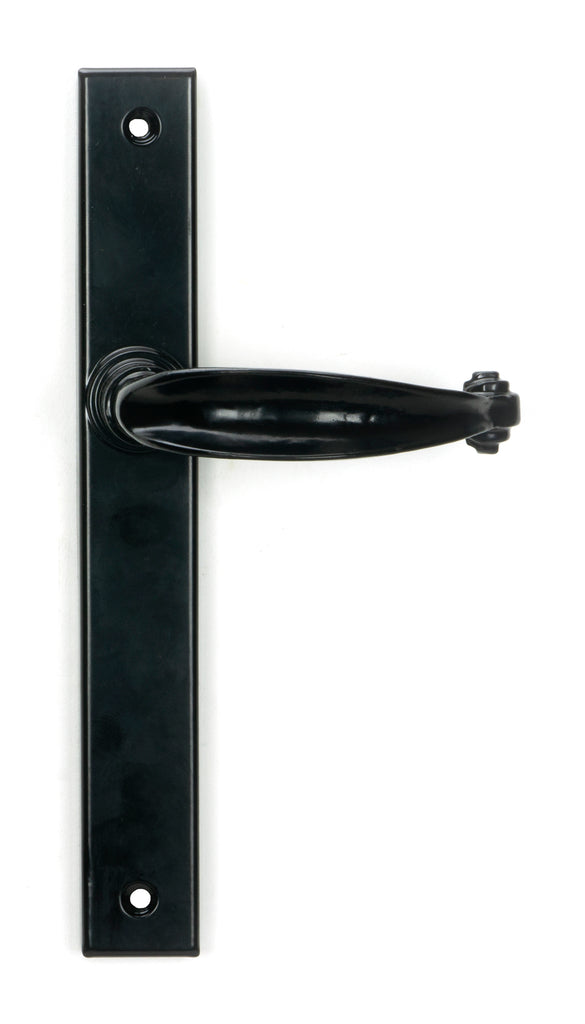 White background image of From The Anvil's Black Cottage Slimline Lever Espag. Latch Set | From The Anvil