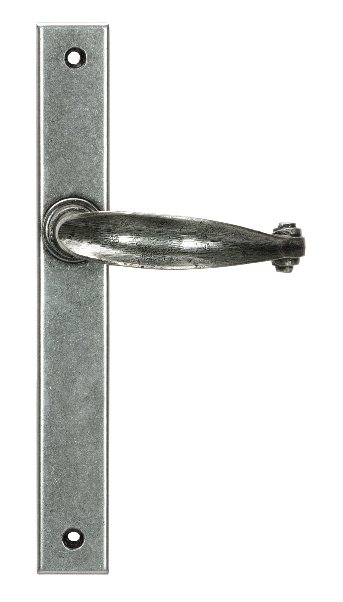 From The Anvil's Pewter Patina Cottage Slimline Lever Espag. Latch Set