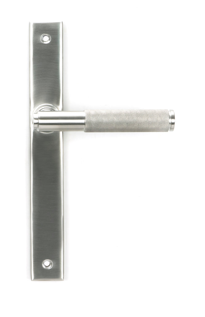 White background image of From The Anvil's Satin Marine SS (316) Brompton Slimline Lever Espag. Latch Set | From The Anvil