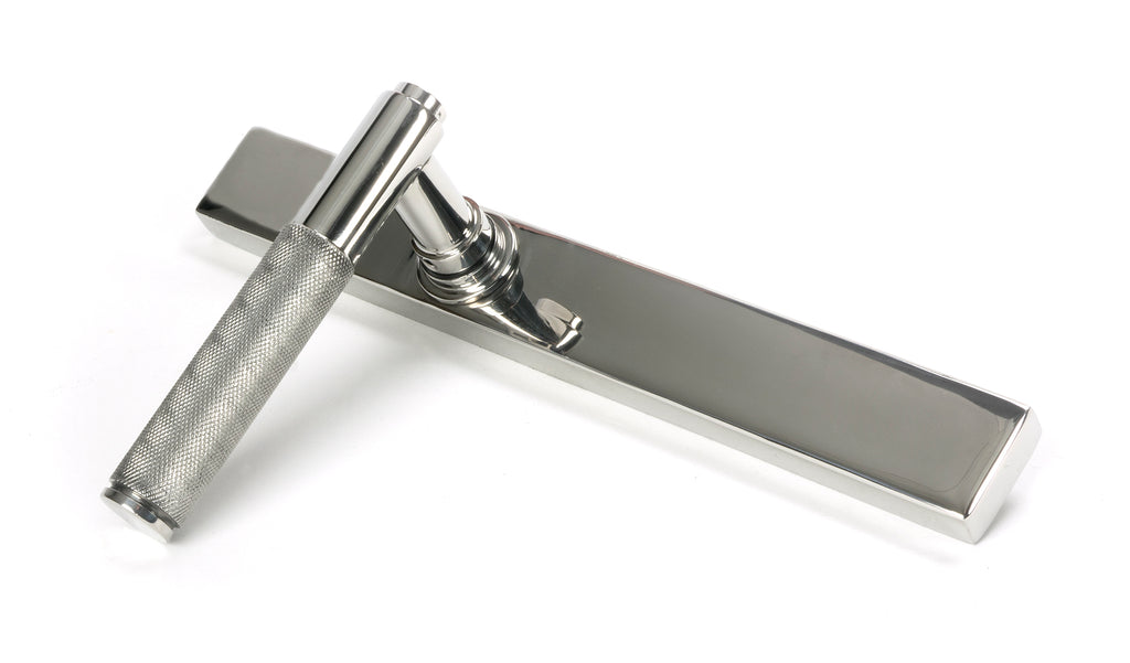 White background image of From The Anvil's Polished Marine SS (316) Brompton Slimline Lever Espag. Latch Set | From The Anvil