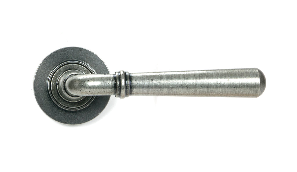 White background image of From The Anvil's Pewter Newbury Lever on Rose Set (Sprung) | From The Anvil