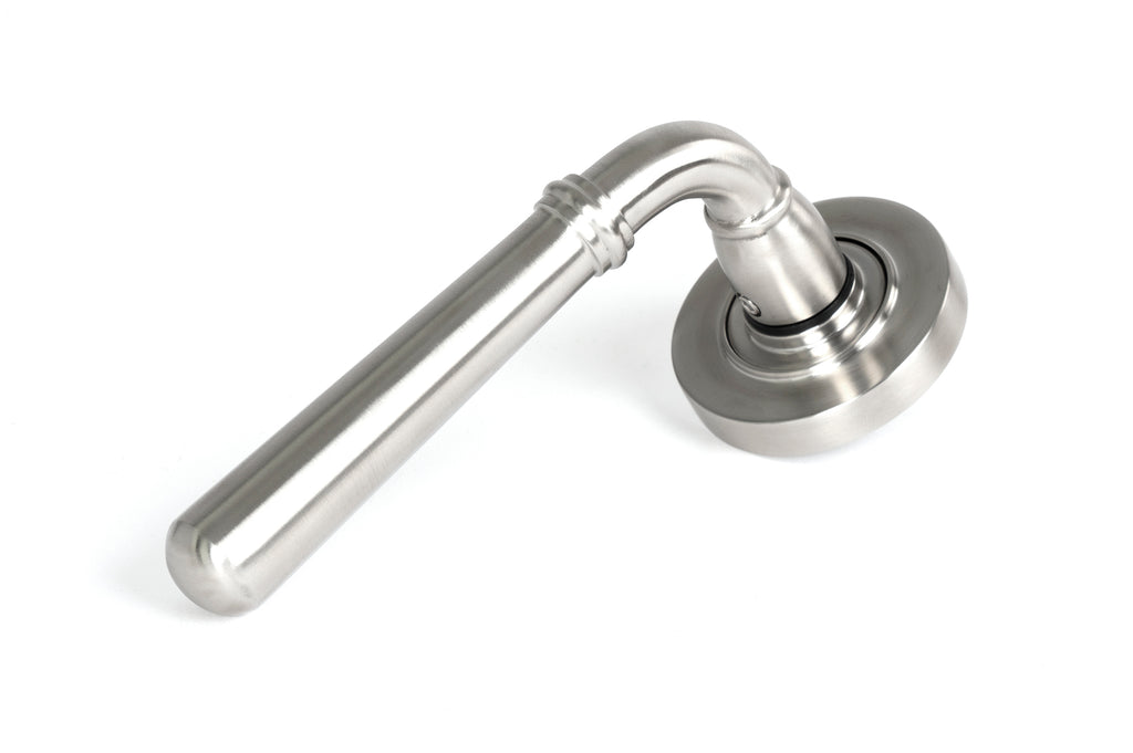 White background image of From The Anvil's Satin Marine Stainless Steel Newbury Lever on Rose Set (Unsprung) | From The Anvil