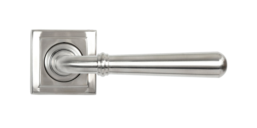 White background image of From The Anvil's Satin Marine Stainless Steel Newbury Lever on Rose Set (Unsprung) | From The Anvil