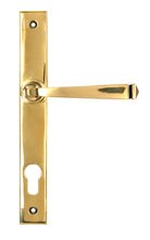 From The Anvil's Polished Brass Avon Slimline Lever Espag. Lock Set