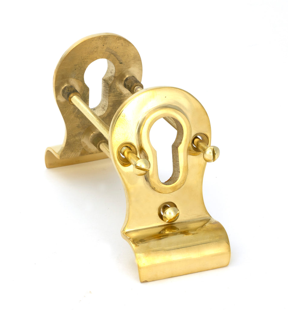 White background image of From The Anvil's Polished Brass 50mm Euro Door Pull (Back to Back Fixings) | From The Anvil