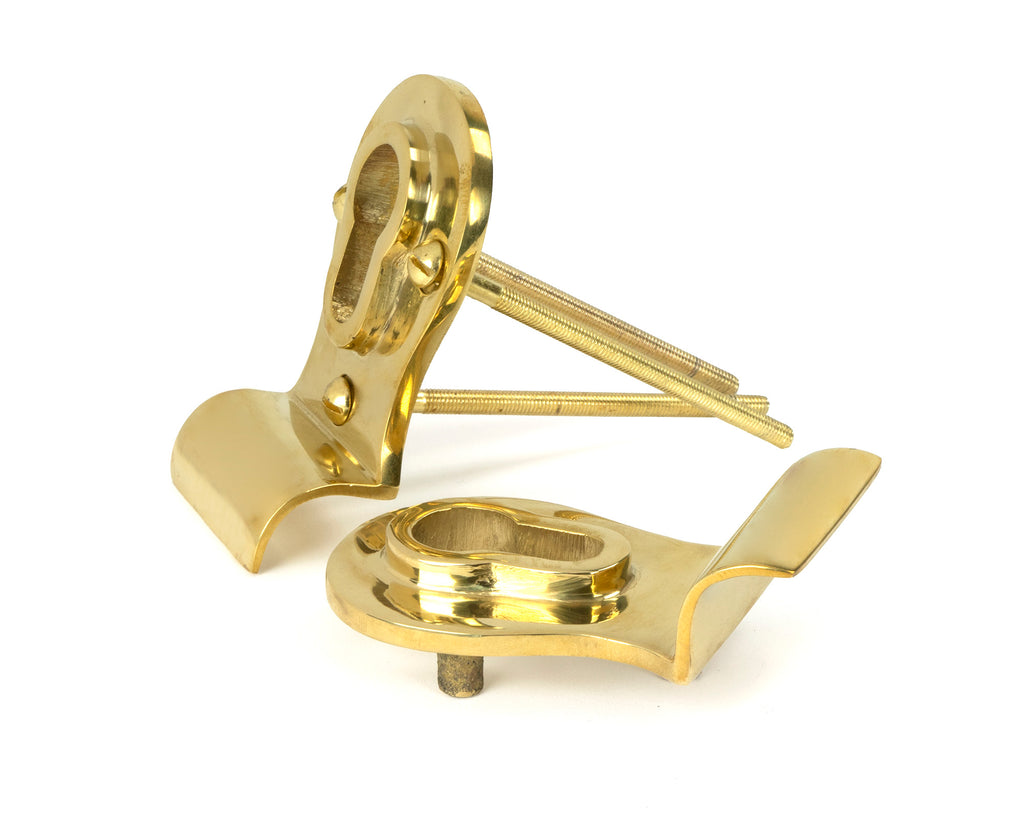 White background image of From The Anvil's Polished Brass 50mm Euro Door Pull (Back to Back Fixings) | From The Anvil