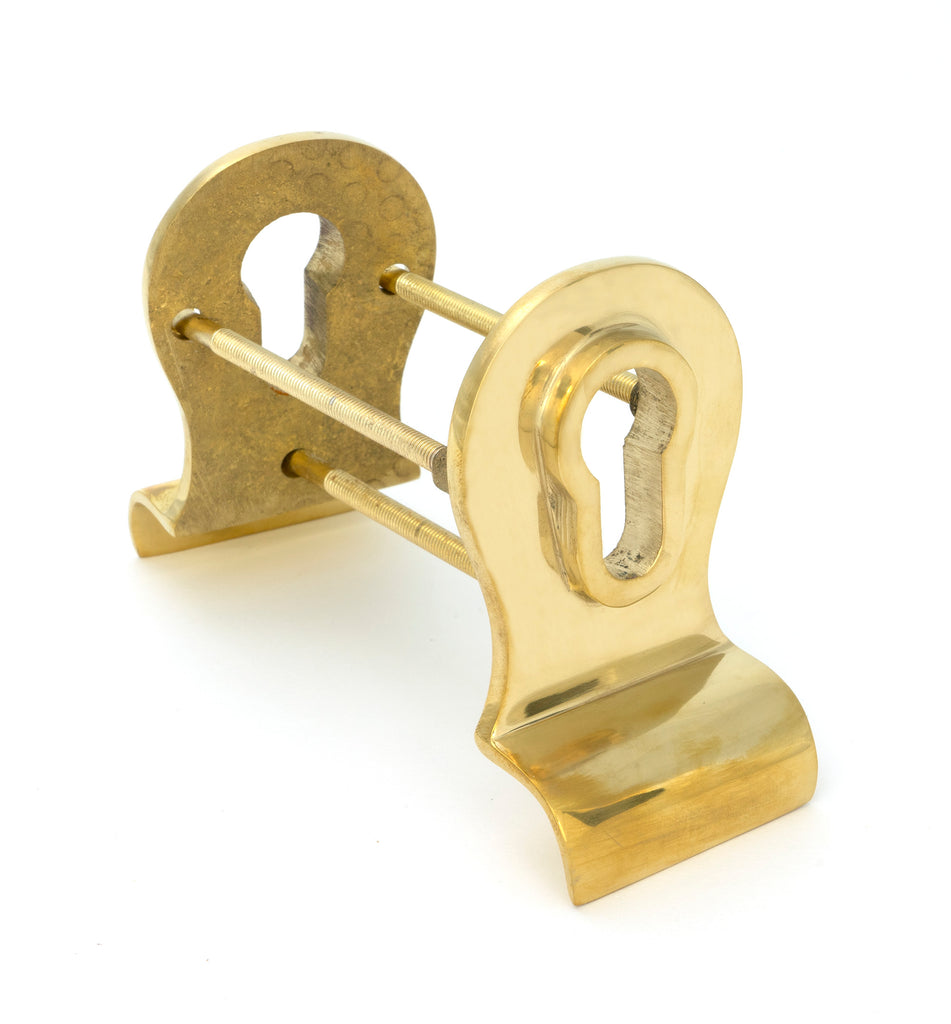 White background image of From The Anvil's Polished Brass 50mm Euro Door Pull (Back to Back Fixings) | From The Anvil