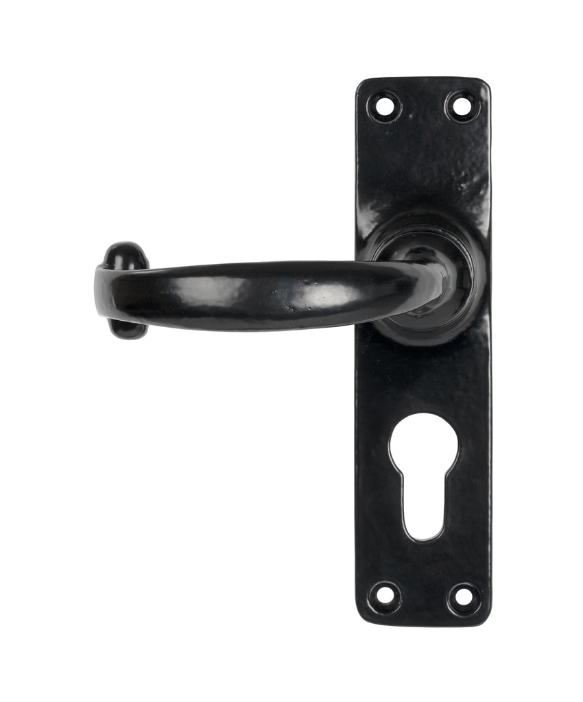 White background image of From The Anvil's Black Classic Lever Euro Lock Set | From The Anvil