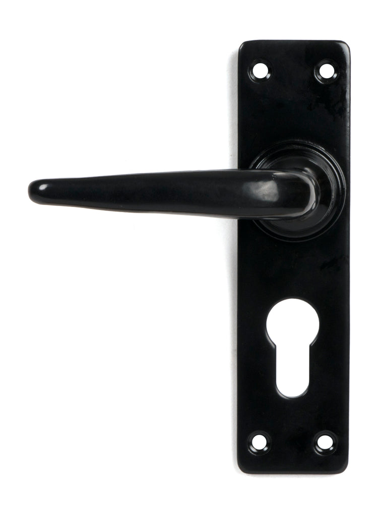 White background image of From The Anvil's Black Smooth Lever Euro Lock Set | From The Anvil