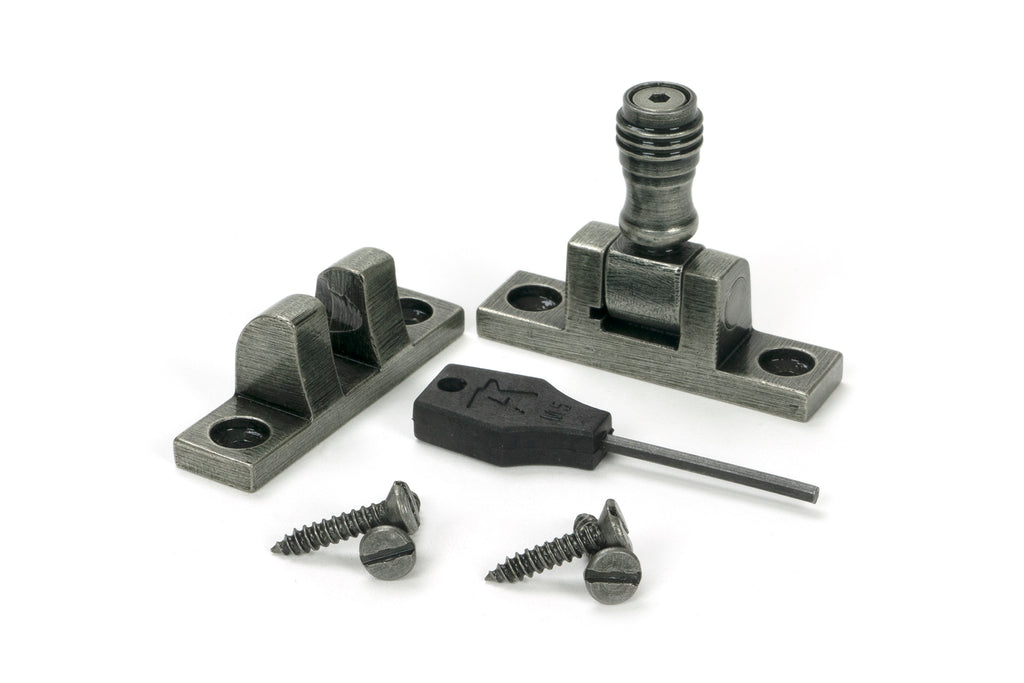 White background image of From The Anvil's Pewter Prestbury Brighton Fastener - Narrow (Square)