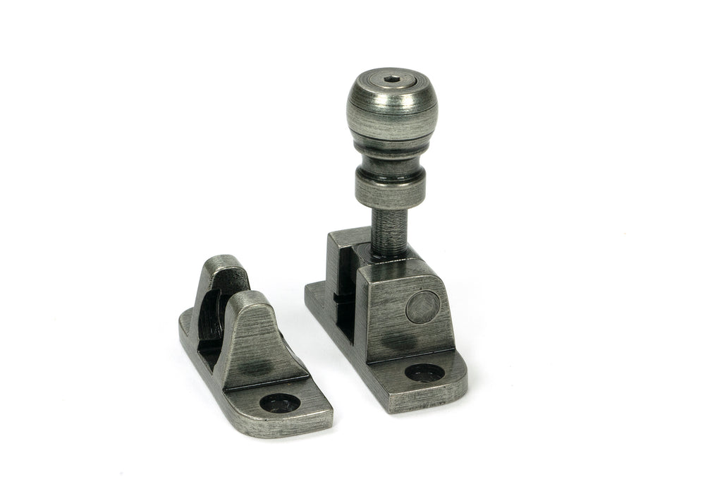 White background image of From The Anvil's Pewter Mushroom Brighton Fastener (Radiused)