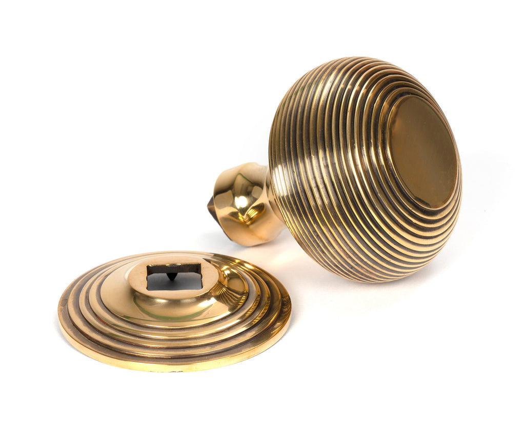 White background image of From The Anvil's Aged Brass Beehive Centre Door Knob | From The Anvil