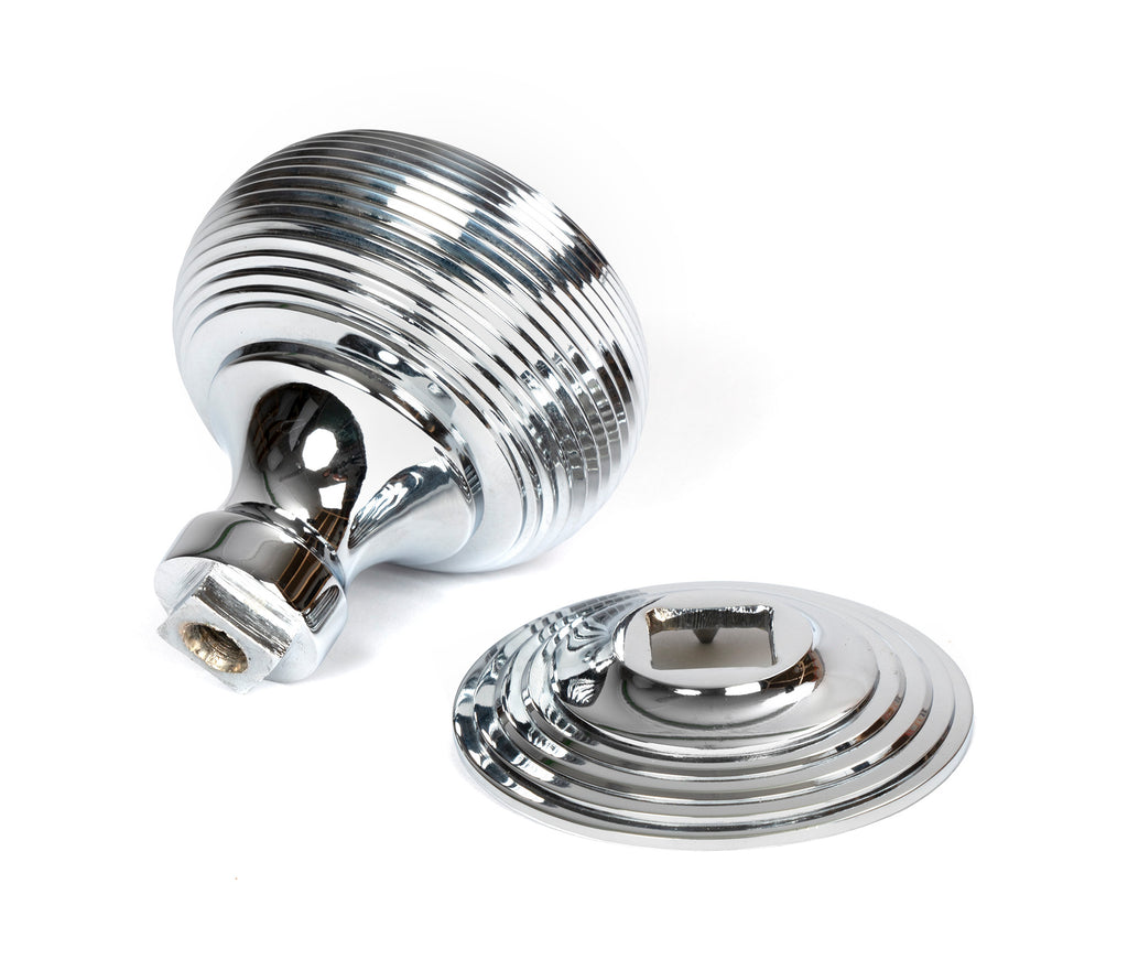 White background image of From The Anvil's Polished Chrome Beehive Centre Door Knob | From The Anvil