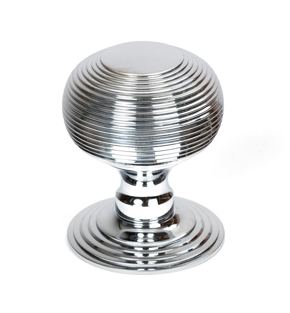 White background image of From The Anvil's Polished Chrome Beehive Centre Door Knob | From The Anvil