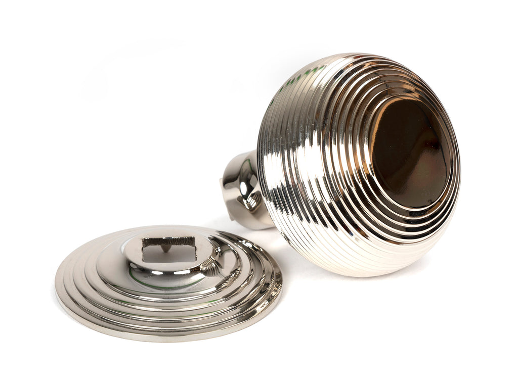 White background image of From The Anvil's Polished Nickel Beehive Centre Door Knob | From The Anvil