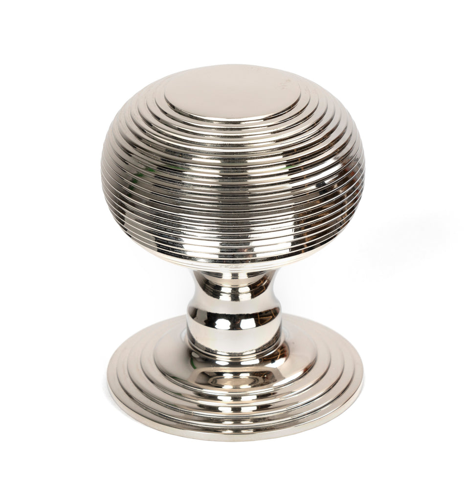 White background image of From The Anvil's Polished Nickel Beehive Centre Door Knob | From The Anvil