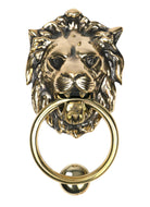 From The Anvil's Aged Brass Lions Head Door Knocker