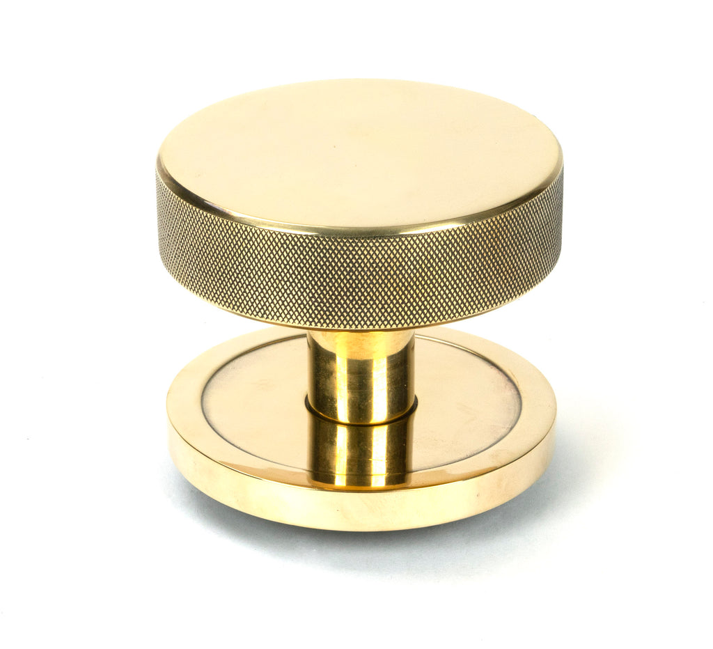 White background image of From The Anvil's Aged Brass Brompton Centre Door Knob | From The Anvil